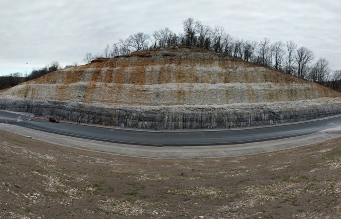 New road cuts expose tripolite